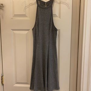 Hollister XS Ribbed Gray High Neck Swing Dress